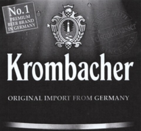 Krombacher ORIGINAL IMPORT FROM GERMANY Logo (DPMA, 07.11.2014)