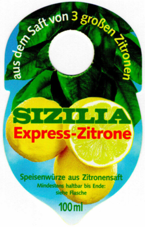 SIZILIA Express-Zitrone Logo (DPMA, 10/10/1998)