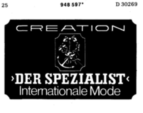 CREATION >DER SPEZIALIST< Internationale Mode Logo (DPMA, 04/09/1976)