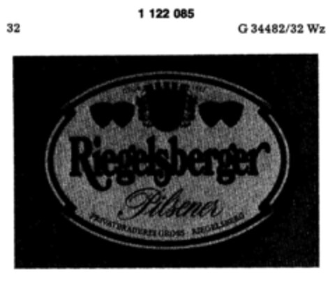 Riegelsberger Pilsener PRIVATBRAUEREI GROSS RIEGELSBERG Logo (DPMA, 29.06.1987)