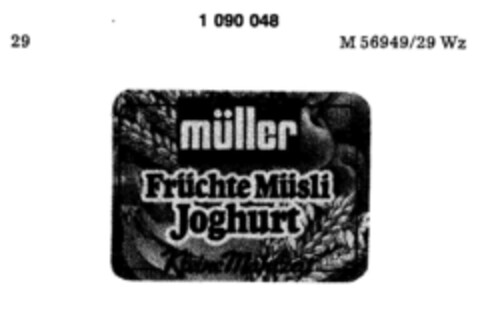 müller Früchte Müsli Joghurt Kleine Mahlzeit Logo (DPMA, 07/15/1985)