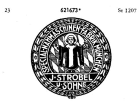 SPECIAL-NÄHMASCHINEN-FABRIK J. STROBEL U. SÖHNE Logo (DPMA, 16.05.1952)