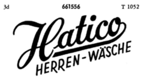 Hatico HERREN-WÄSCHE Logo (DPMA, 12.05.1951)