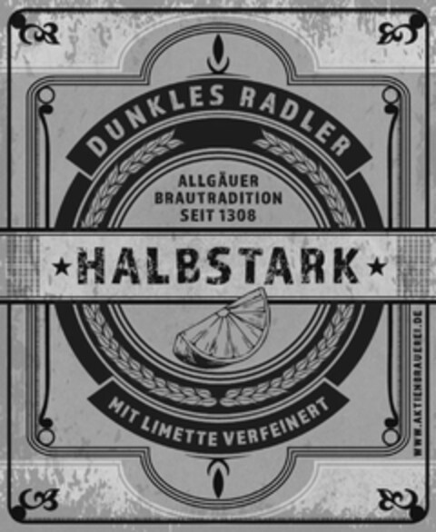 DUNKLES RADLER ALLGÄUER BRAUTRADITION SEIT 1308 HALBSTARK MIT LIMETTE VERFEINERT Logo (DPMA, 30.09.2020)