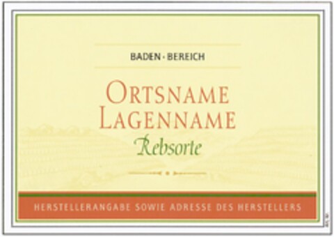 BADEN BEREICH ORTSNAME LAGENNAME Rebsorte Logo (DPMA, 21.10.2003)