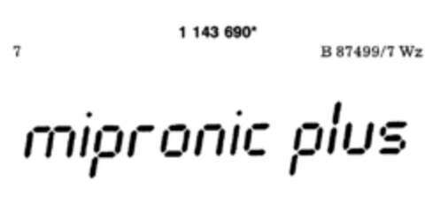 mipronic plus Logo (DPMA, 06/03/1989)
