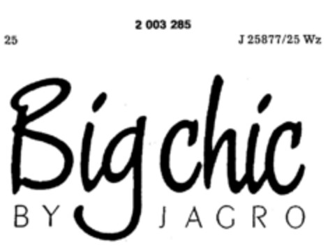 Big chic BY JAGRO Logo (DPMA, 05.12.1990)