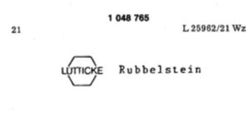 LÜTTICKE Rubbelstein Logo (DPMA, 09/11/1982)
