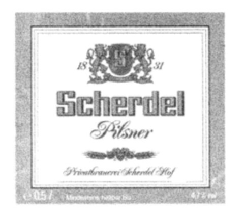 Scherdel Pilsner Logo (DPMA, 04.01.1989)