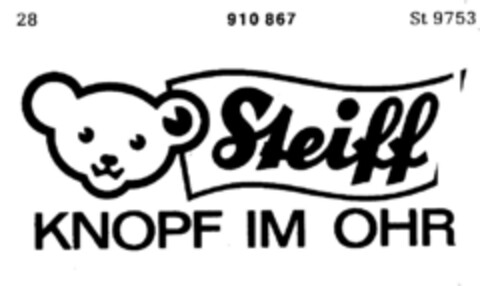 Steiff KNOPF IM OHR Logo (DPMA, 26.07.1972)