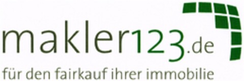 makler123.de für den fairkauf ihrer immobilie Logo (DPMA, 14.01.2008)