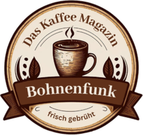 Bohnenfunk Das Kaffee Magazin frisch gebrüht Logo (DPMA, 16.03.2023)