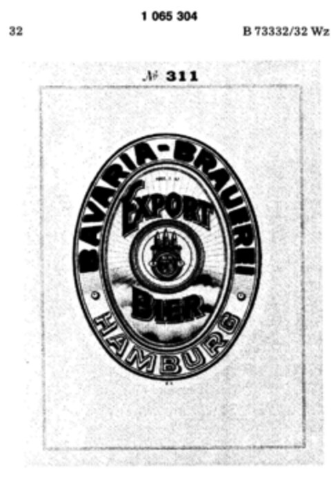 BAVARIA-BRAUEREI HAMBURG EXPORT BIER Logo (DPMA, 27.10.1983)