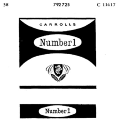 CARROLLS Number 1 Logo (DPMA, 08/04/1961)