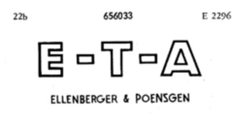 E-T-A ELLENBERGER & POENSGEN Logo (DPMA, 24.03.1953)
