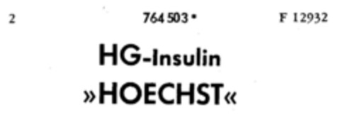 HG-Insulin >HOECHST< Logo (DPMA, 28.06.1962)