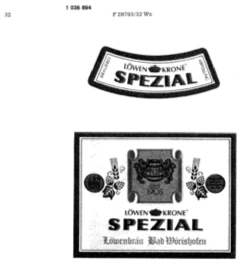 LÖWEN KRONE SPEZIAL Logo (DPMA, 03/29/1979)