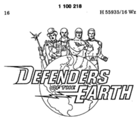 DEFENDERS OF THE EARTH Logo (DPMA, 08.04.1986)
