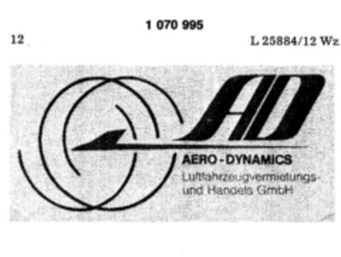 AERO-DYNAMICS Luftfahrzeugvermietungs- und Handels GmbH Logo (DPMA, 20.07.1982)