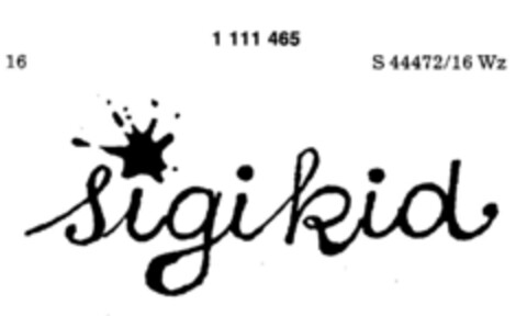 Sigikid Logo (DPMA, 25.02.1987)