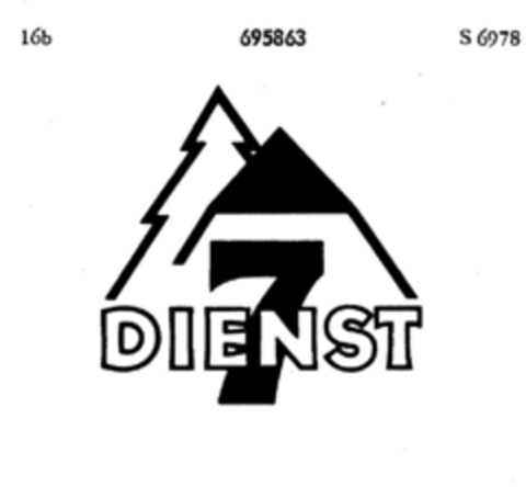 DIENST 7 Logo (DPMA, 09.02.1956)