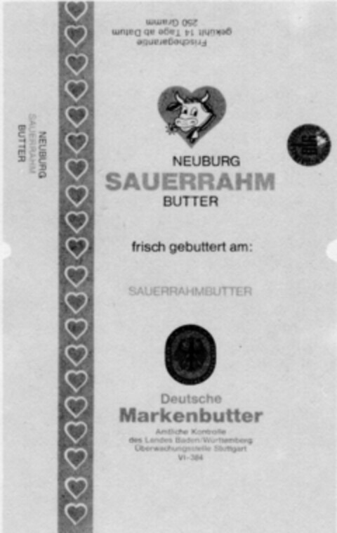 NEUBURG SAUERRAHM BUTTER Logo (DPMA, 23.09.1969)