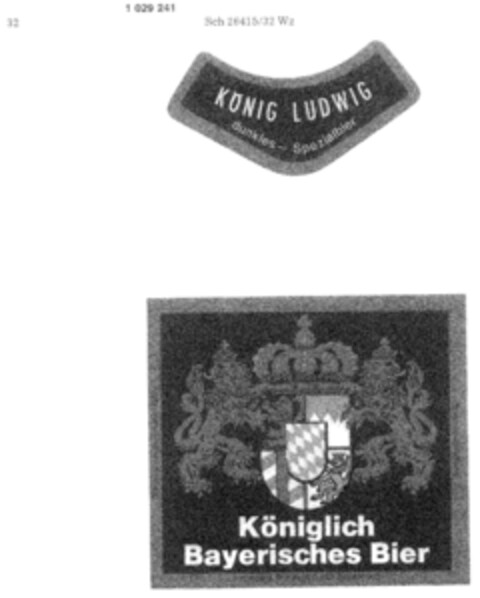 KÖNIG LUDWIG dunkles - Spezialbier Königlich Bayerisches Bier Logo (DPMA, 18.03.1977)