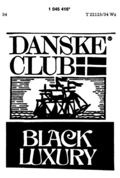 DANSKE CLUB BLACK LUXURY Logo (DPMA, 11/23/1982)