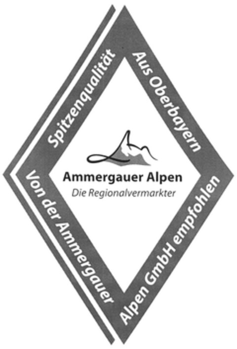 Spitzenqualität Aus Oberbayern Alpen GmbH empfohlen Von der Ammergauer Ammergauer Alpen Die Regionalvermarkter Logo (DPMA, 20.04.2011)