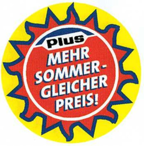 Plus MEHR SOMMER - GLEICHER PREIS! Logo (DPMA, 02/27/2003)