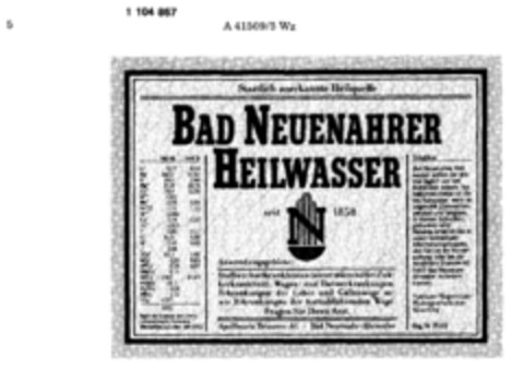 BAD NEUENAHRER HEILWASSER Logo (DPMA, 06.05.1986)