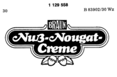BRAUN Nuß-Nougat-Creme Logo (DPMA, 20.02.1988)