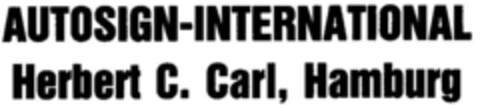 AUTOSIGN-INTERNATIONAL Herbert C. Carl, Hamburg Logo (DPMA, 07/14/1979)