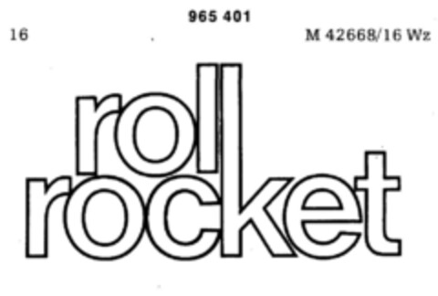 roll rocket Logo (DPMA, 01/25/1977)