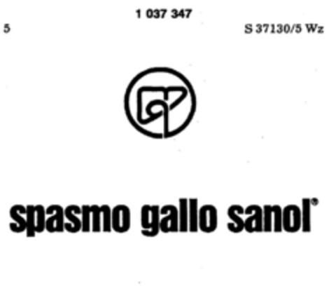 spasmo gallo sanol Logo (DPMA, 02.02.1982)