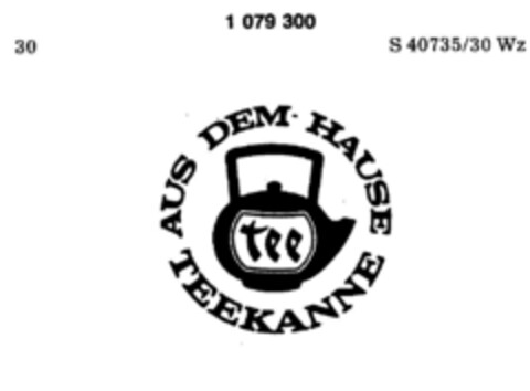 Tee AUS DEM HAUSE TEEKANNNE Logo (DPMA, 08/01/1984)