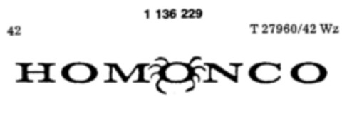 HOMONCO Logo (DPMA, 16.08.1988)