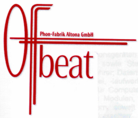 Offbeat Phon-Fabrik Altona GmbH Logo (DPMA, 11/27/2000)