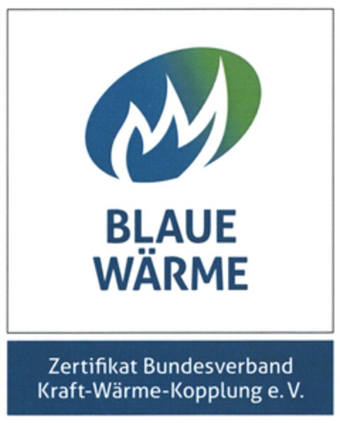 BLAUE WÄRME Zertifikat Bundesverband Kraft-Wärme-Kopplung e. V. Logo (DPMA, 12.05.2016)