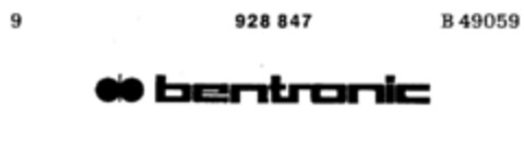 bentronic Logo (DPMA, 06.09.1972)