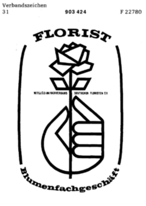 FLORIST Blumenfachgeschäft Logo (DPMA, 07.01.1972)