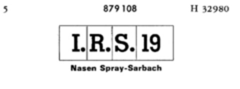 I.R.S.19 Nasen Spray-Sarbach Logo (DPMA, 29.04.1969)