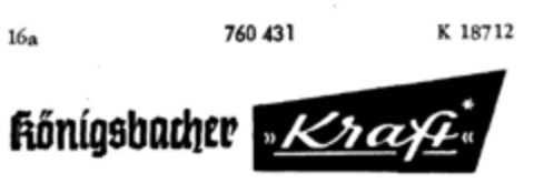 Königsbacher "Kraft" Logo (DPMA, 25.04.1961)