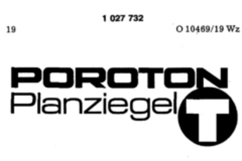 POROTON Planziegel T Logo (DPMA, 19.06.1981)