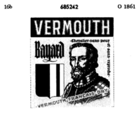 VERMOUTH Bayard VERMOUTH FRANCAIS DRY Logo (DPMA, 03/25/1955)