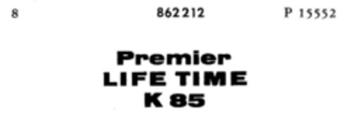 Premier LIFE TIME K 85 Logo (DPMA, 19.04.1966)