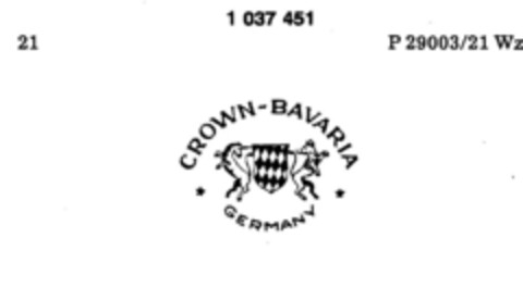 CROWN-BAVARIA GERMANY Logo (DPMA, 20.01.1982)