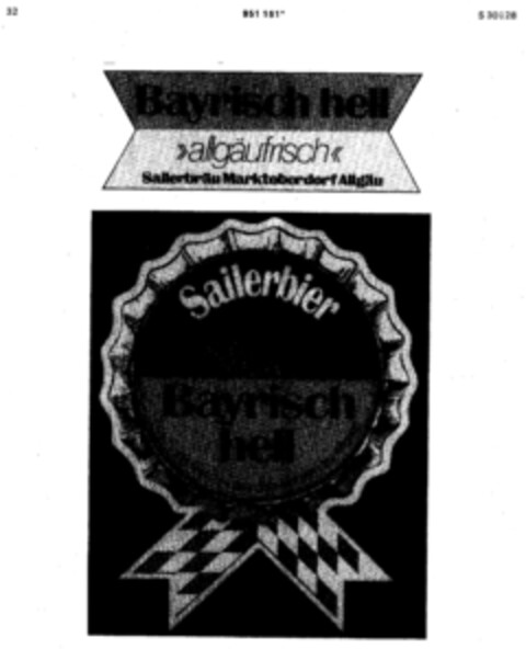 Sailerbier Bayrisch hell Logo (DPMA, 02.08.1976)