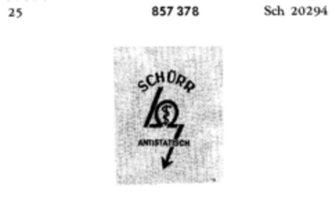 SCHÜRR ANTISTATISCH Logo (DPMA, 12/16/1967)