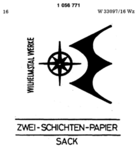 WILHELMSTAL WERKE ZWEI-SCHICHTEN-PAPIER-SACK Logo (DPMA, 28.03.1983)